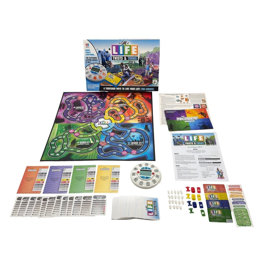 Milton Bradley The Game of LIFE Twists & Turns Board Game Electronic Lifepod